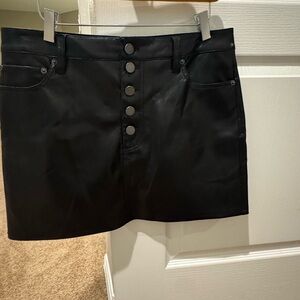 Alice + Olivia Black Leather Mini Skirt